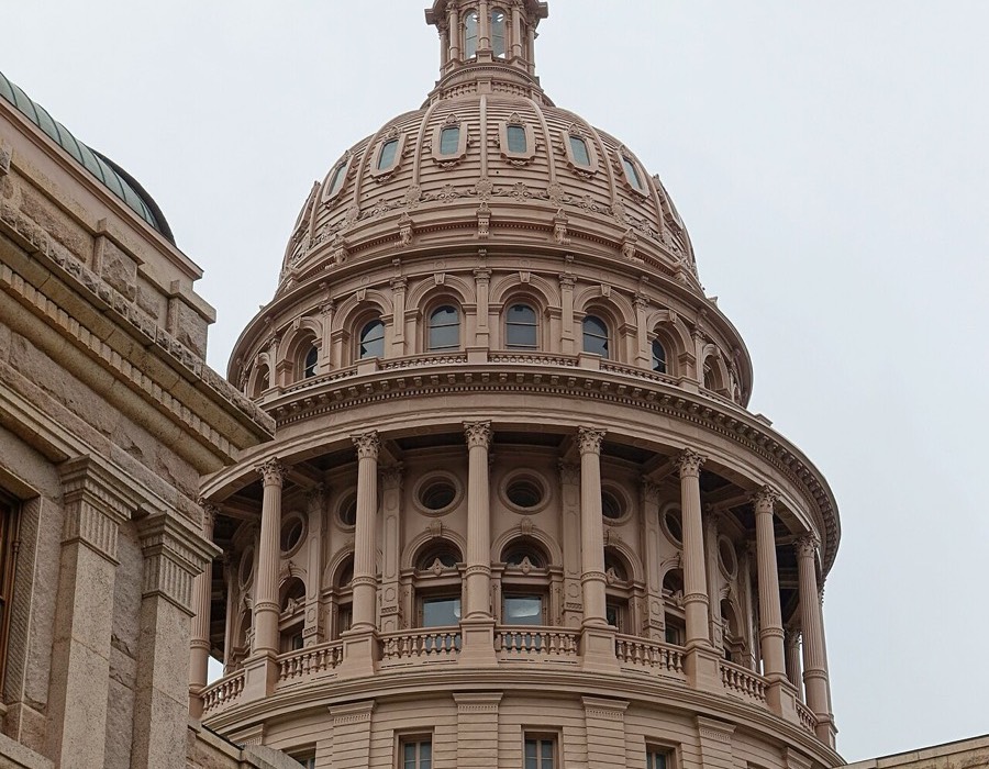The dome of the Texas State Capitol in Austin